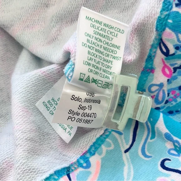 Lilly Pulitzer Harper Shift Dress Long Sleeve Bayside Blue Stretch Medium - Picture 10 of 10